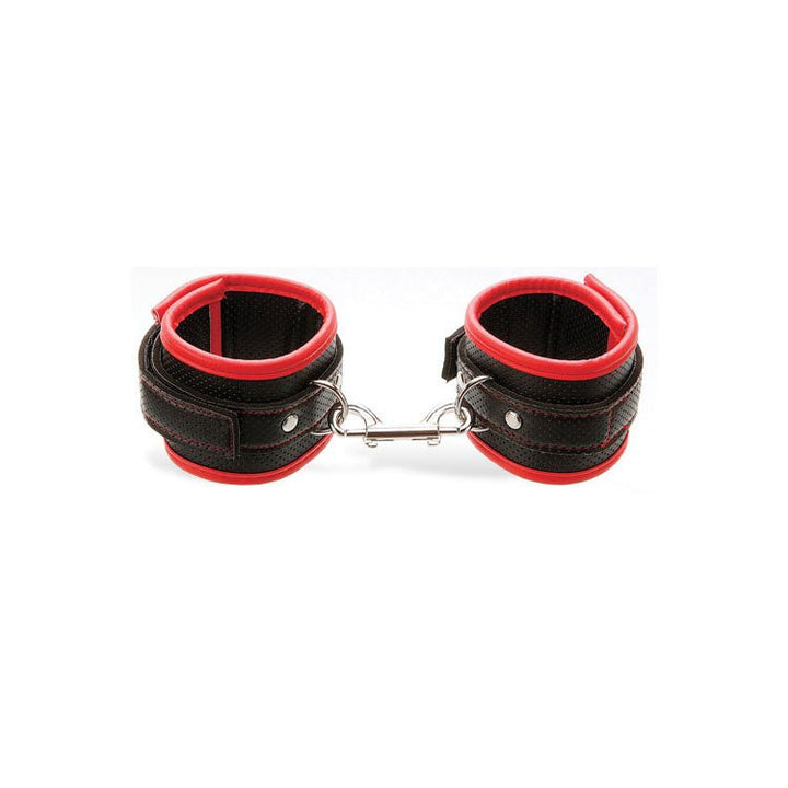 Adam & Eve Scarlet Couture Bondage Cuffs - Black/Red