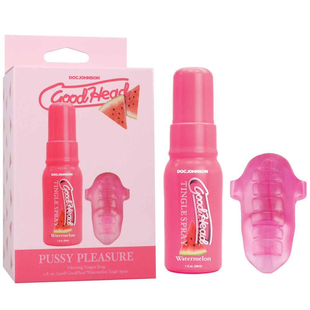 GoodHead Pussy Pleasure Party Kit with Vibrating Tongue Ring