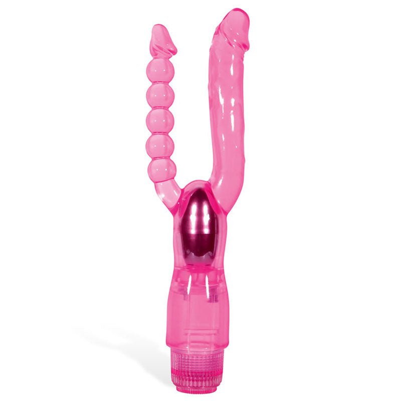 Adam & Eve Dual Pleasure Vibe With Anal Probe - Pink