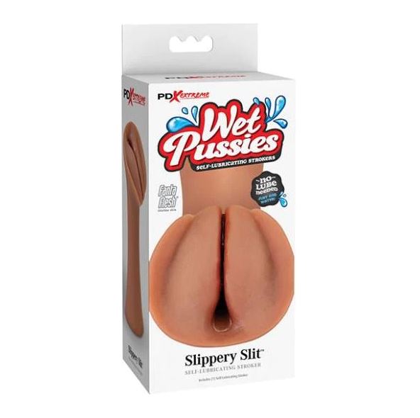 PDX Extreme Wet Pussies - Slippery Slit Vagina Stroker - Tan