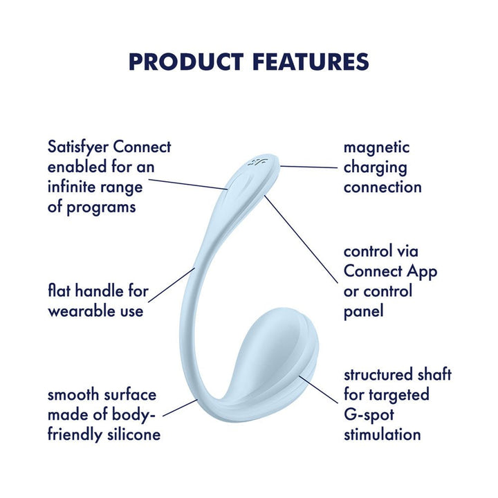 Satisfyer Smooth Petal - Wearable Stimulator with App Control - Light Blue