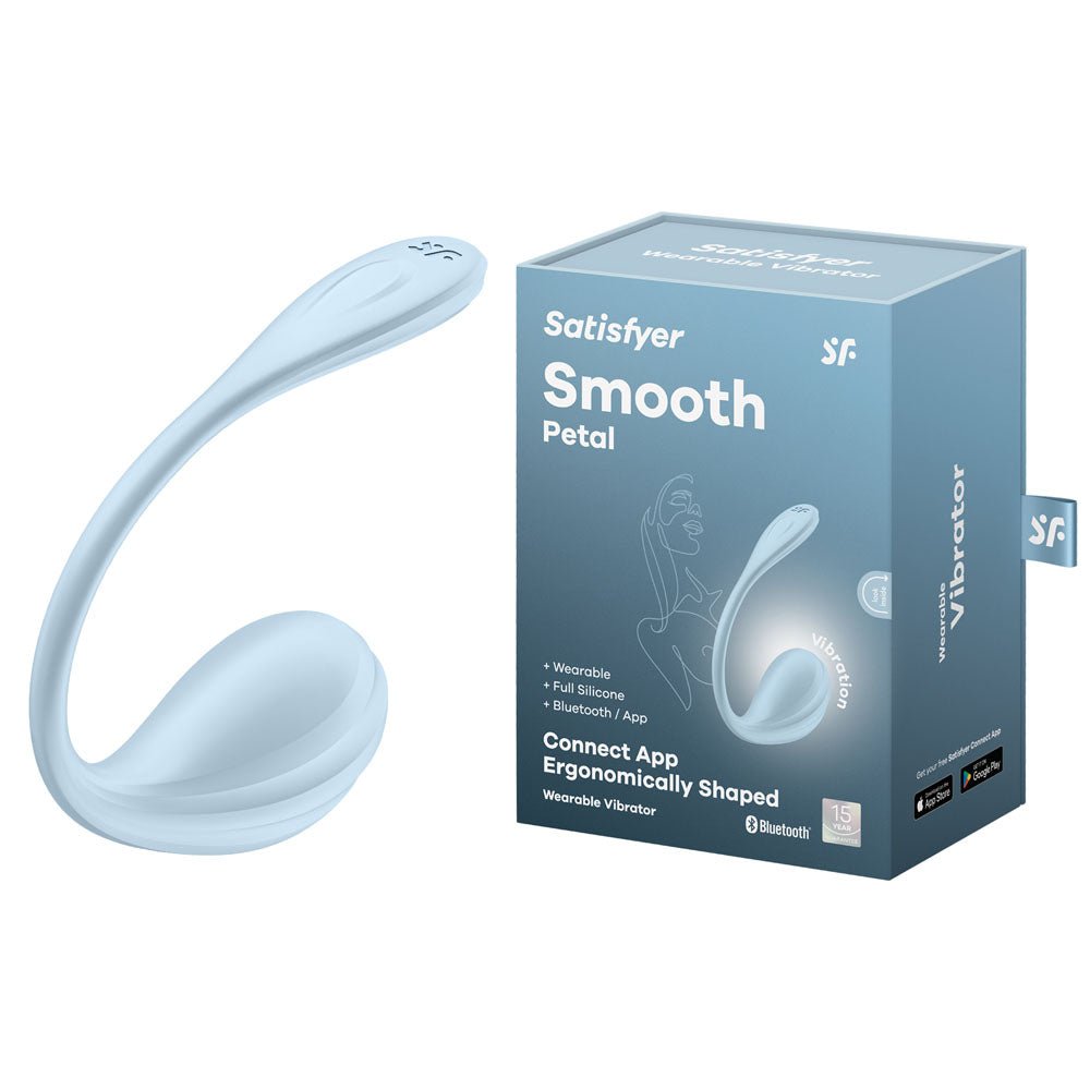 Satisfyer Smooth Petal - Wearable Stimulator with App Control - Light Blue