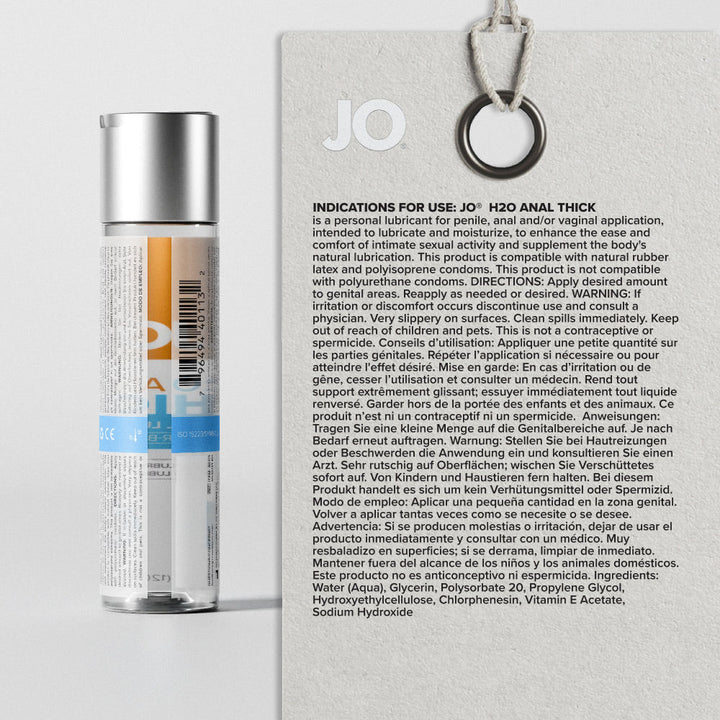 JO H2O Anal Thick Water Based Lube 120ml