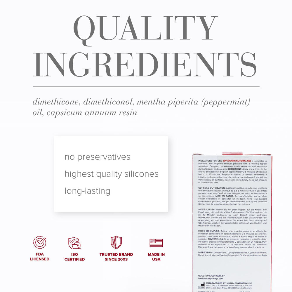 JO Atomic Clitoral Gel 10mls