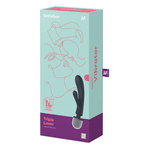 Satisfyer Triple Lover - Rabbit Vibrator and Massage Wand - Grey
