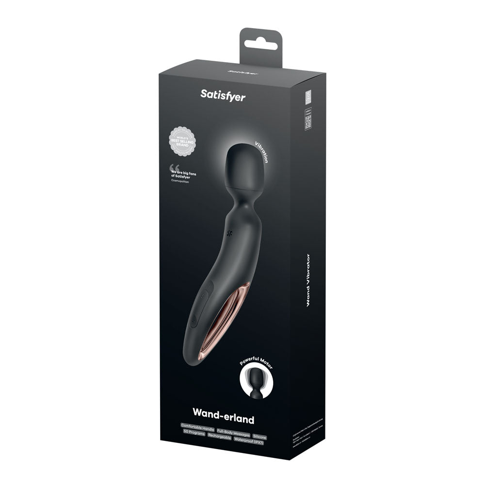 Satisfyer Wand-erland Massage Wand - Black/Rose Gold