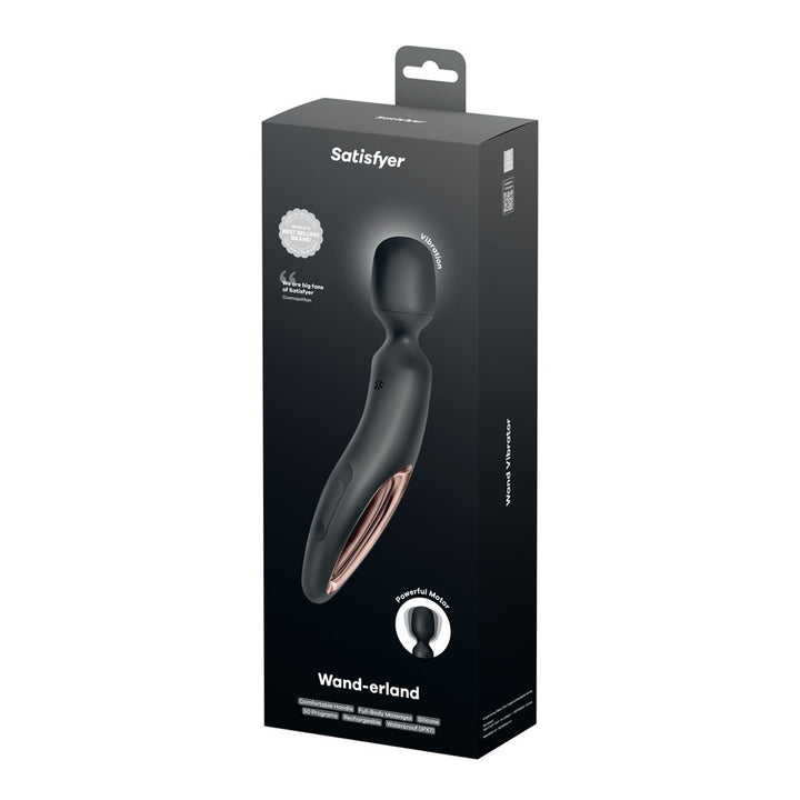 Satisfyer Wand-erland Massage Wand - Black/Rose Gold
