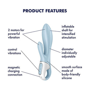 Satisfyer Air Pump Bunny 1 - Inflatable Rabbit Vibrator - Blue
