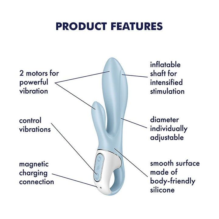 Satisfyer Air Pump Bunny 1 - Inflatable Rabbit Vibrator - Blue