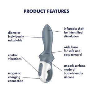 Satisfyer Air Pump Booty 1 - Inflatable Anal Vibrator - Grey