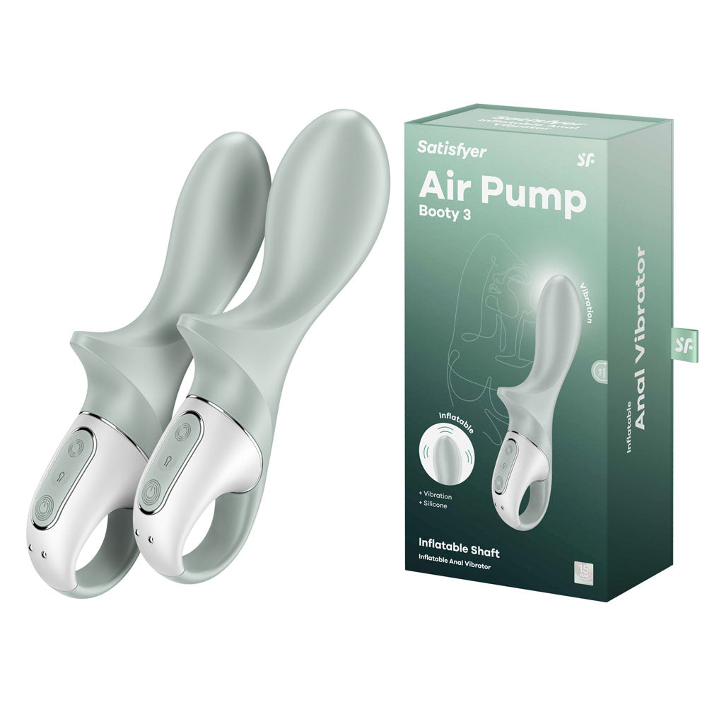 Satisfyer Air Pump Booty 3 - Inflatable Anal Vibrator - Grey