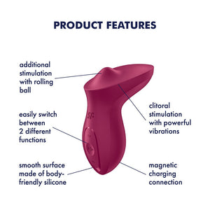 Exciterrr Rolling Lay on Clit Stimulator - Berry