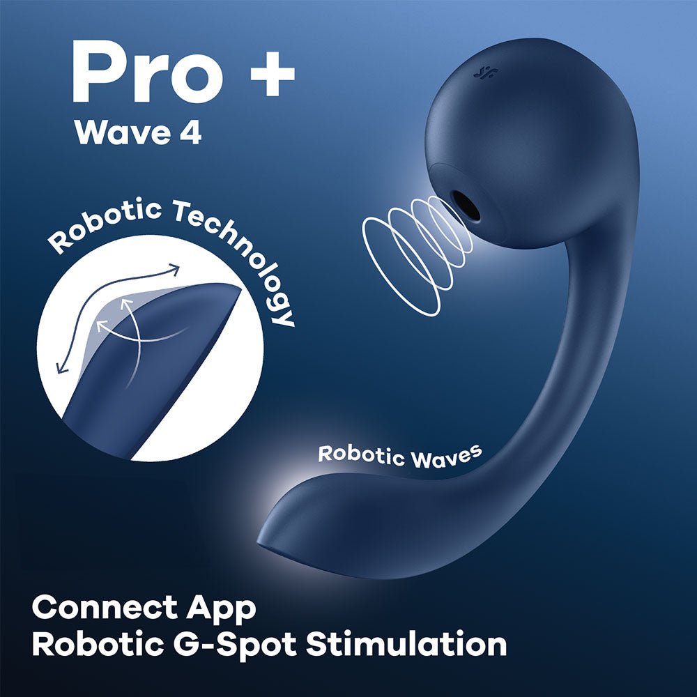 Satisfyer Pro+ Wave 4 - Vibrator with Air Pulse + App Control - Blue