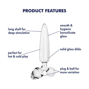 Satisfyer Triple Crystal 1 - Clear Glass 3-in-1 Butt Plug