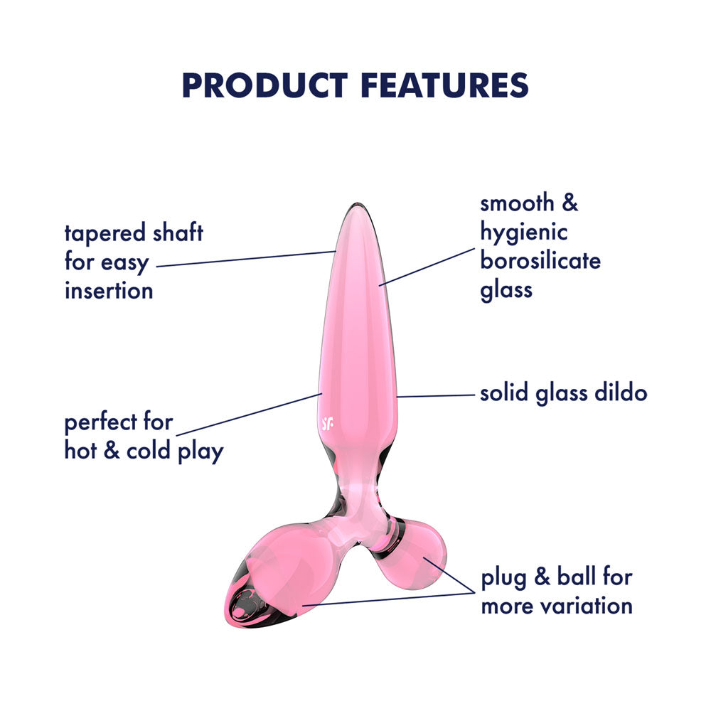 Satisfyer Triple Crystal 2 - Pink Glass 3-in-1 Butt Plug