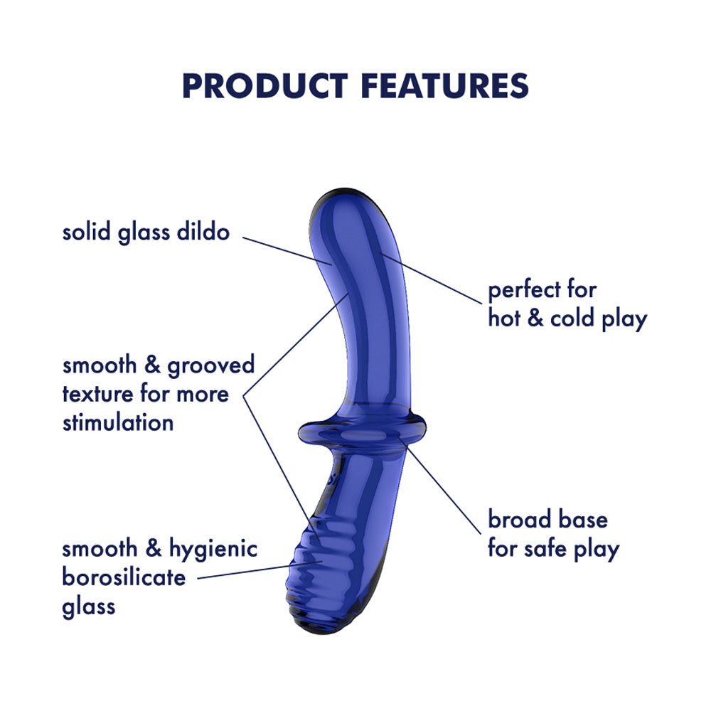 Satisfyer Double Crystal - Glass Double Ended Dildo - Blue