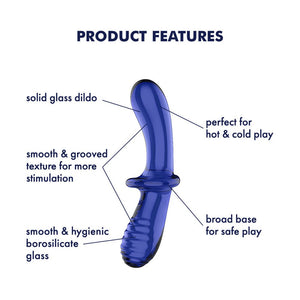 Satisfyer Double Crystal - Glass Double Ended Dildo - Blue