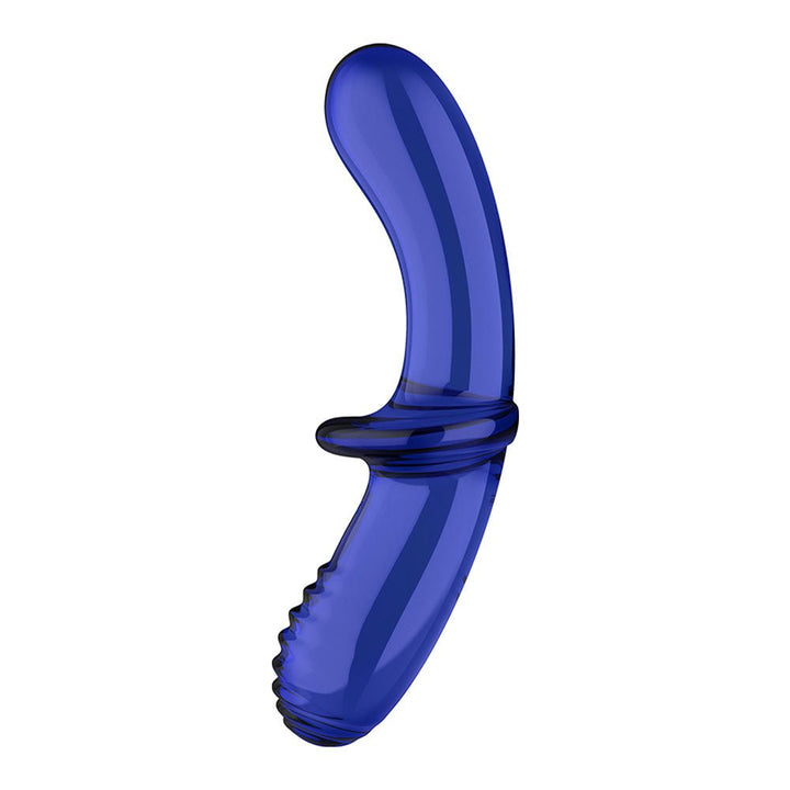 Satisfyer Double Crystal - Glass Double Ended Dildo - Blue