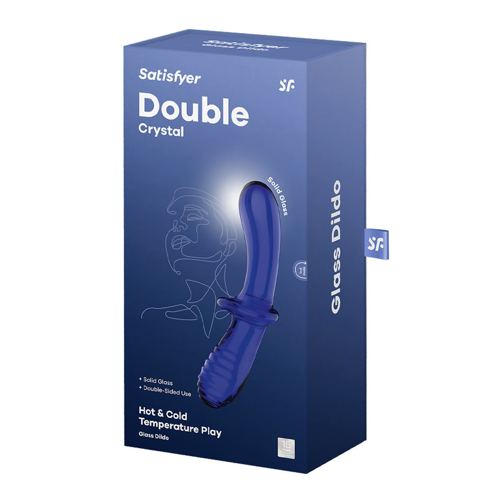 Satisfyer Double Crystal - Glass Double Ended Dildo - Blue