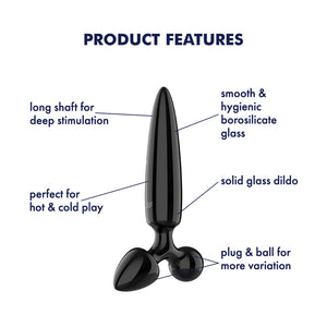 Satisfyer Triple Crystal 1 - Black Glass 3-in-1 Butt Plug