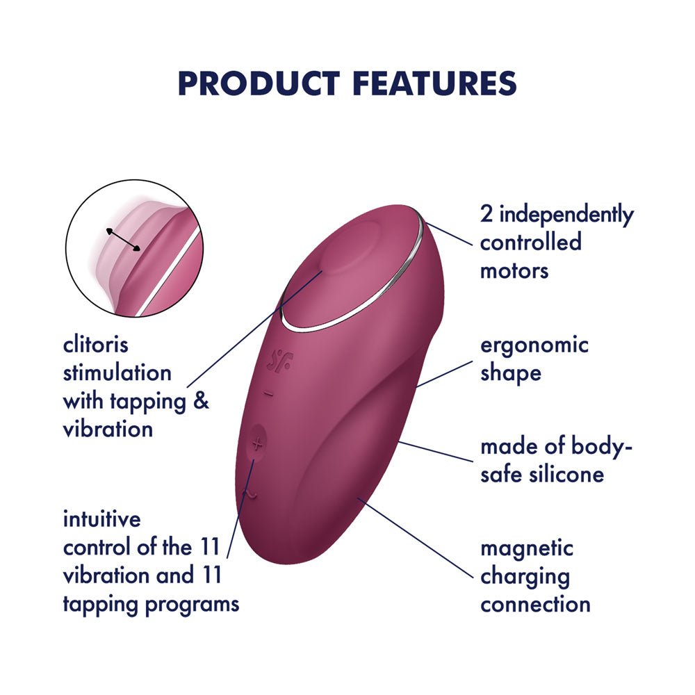 Satisfyer Tap & Climax 1 - Pulsing Stimulator - Red