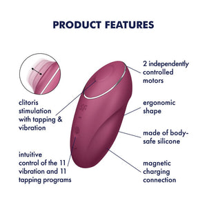 Satisfyer Tap & Climax 1 - Pulsing Stimulator - Red