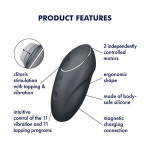 Satisfyer Tap & Climax 1 - Pulsing Stimulator  - Grey