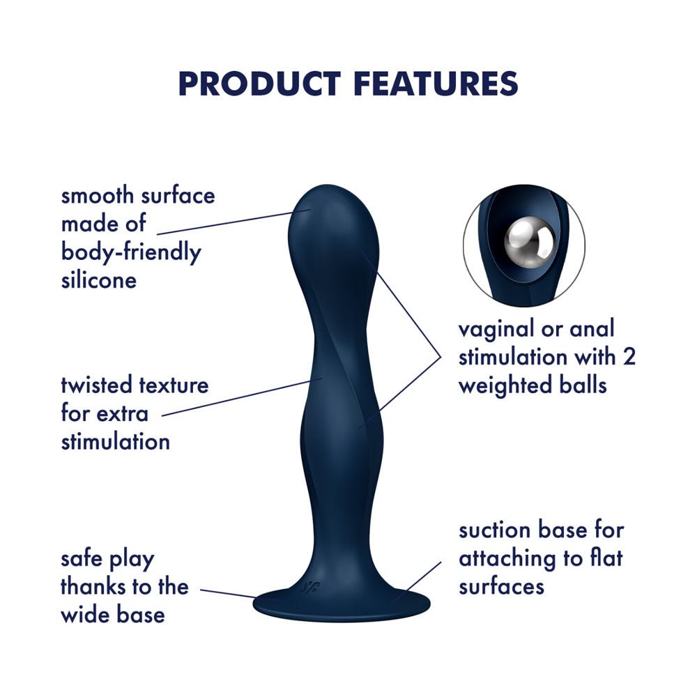 Satisfyer Double Ball-R Anal Plug - Dark Blue