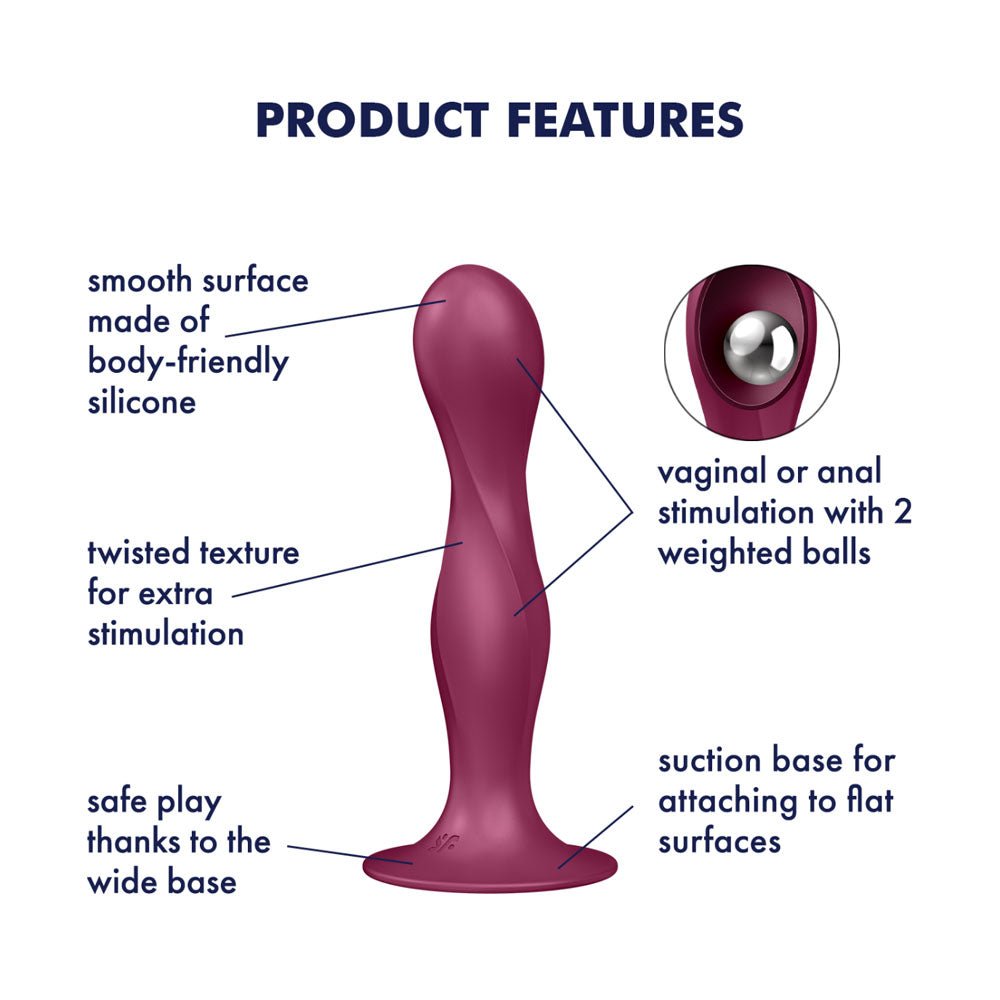 Satisfyer Doule Ball-R Anal Dildo - Red