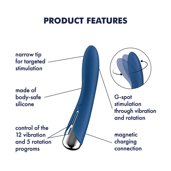 Satisfyer Spinning Vibe 1 - Rotating Vibrator - Blue