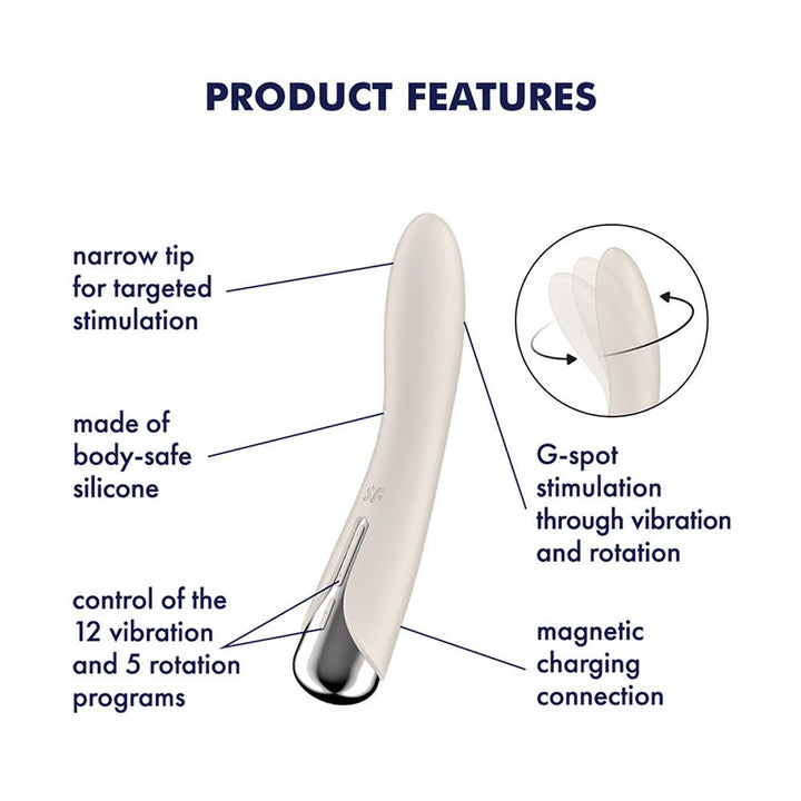 Satisfyer Spinning Vibe 1 - Rotating Vibrator - Beige