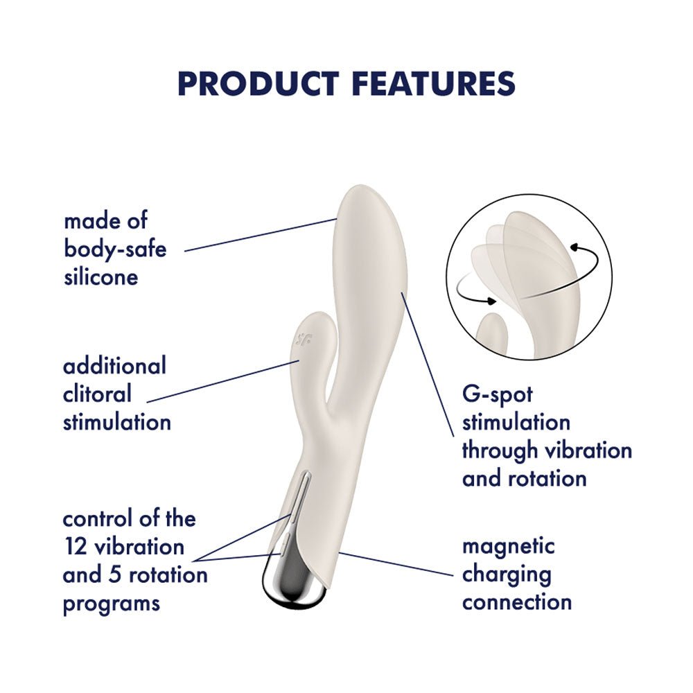 Satisfyer Spinning Rabbit 1 - Rotating Vibrator - Beige