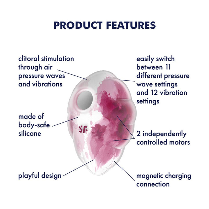 Satisfyer Cloud Dancer - Vibrating Air Pulse Stimulator - Red