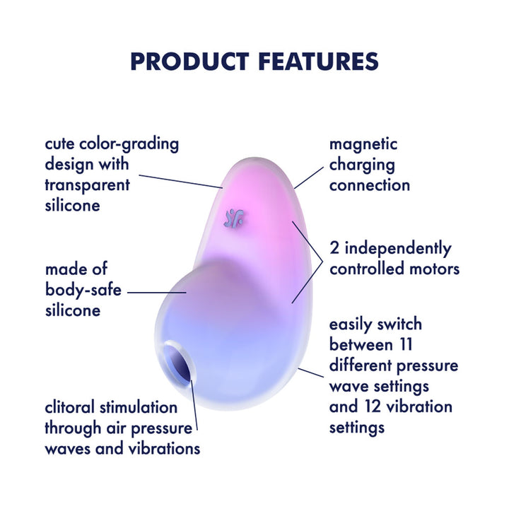Satisfyer Pixie Dust - Vibrating Air Pulse Stimulator - Violet/Pink