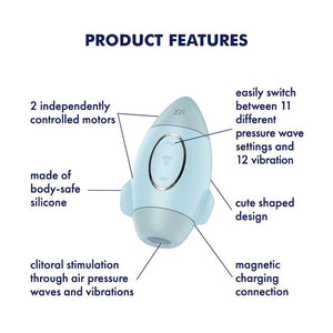 Satisfyer Mission Control - Vibrating Air Pulse Stimulator - Blue