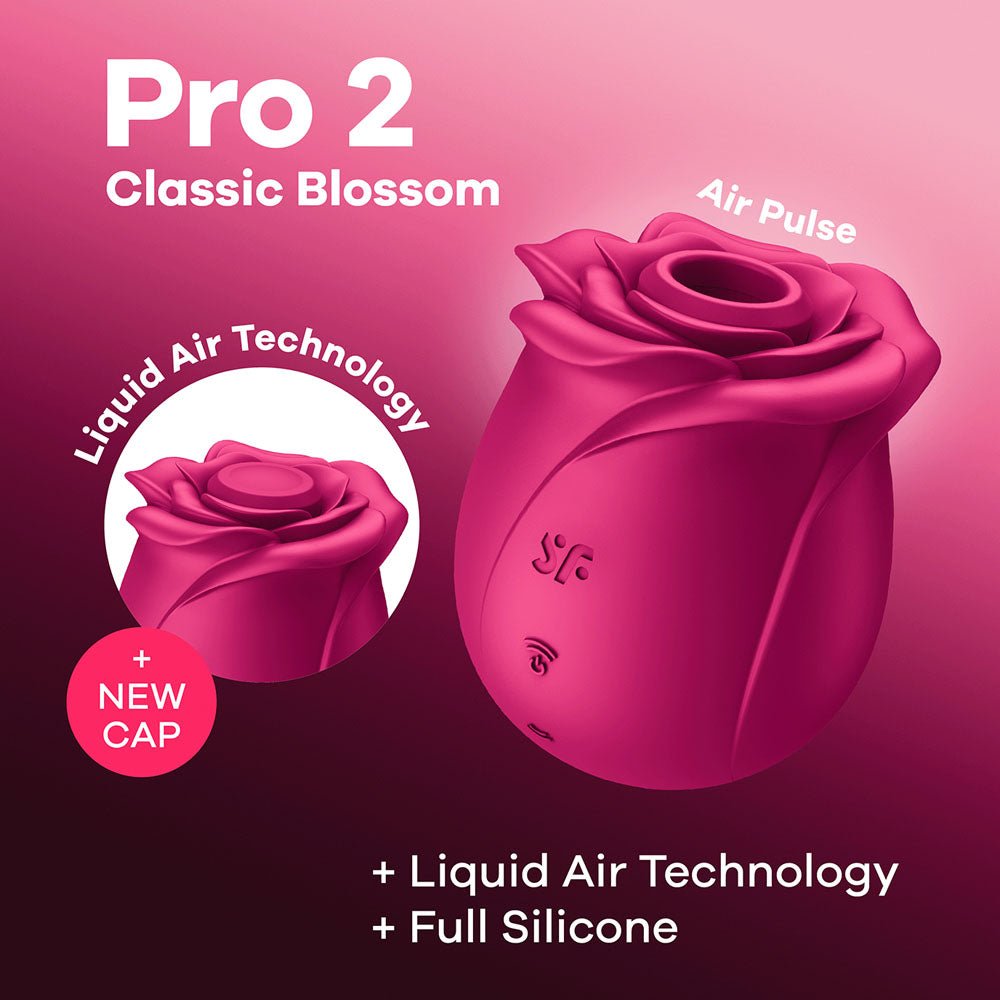 Satisfyer Pro 2 Classic Blossom - Air Pulse Rose Stimulator  - Red