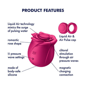 Satisfyer Pro 2 Classic Blossom - Air Pulse Rose Stimulator  - Red