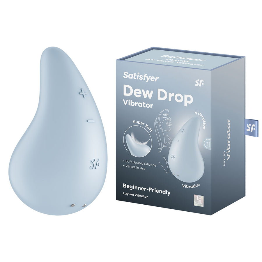 Satisfyer Dew Drop Lay-On Clit Stimulator - Light Blue