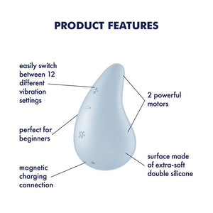 Satisfyer Dew Drop Lay-On Clit Stimulator - Light Blue