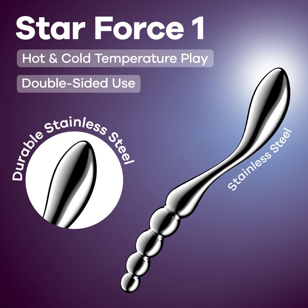 Satisfyer Star Force 1 - Chrome Steel 8.5 Inch Dildo