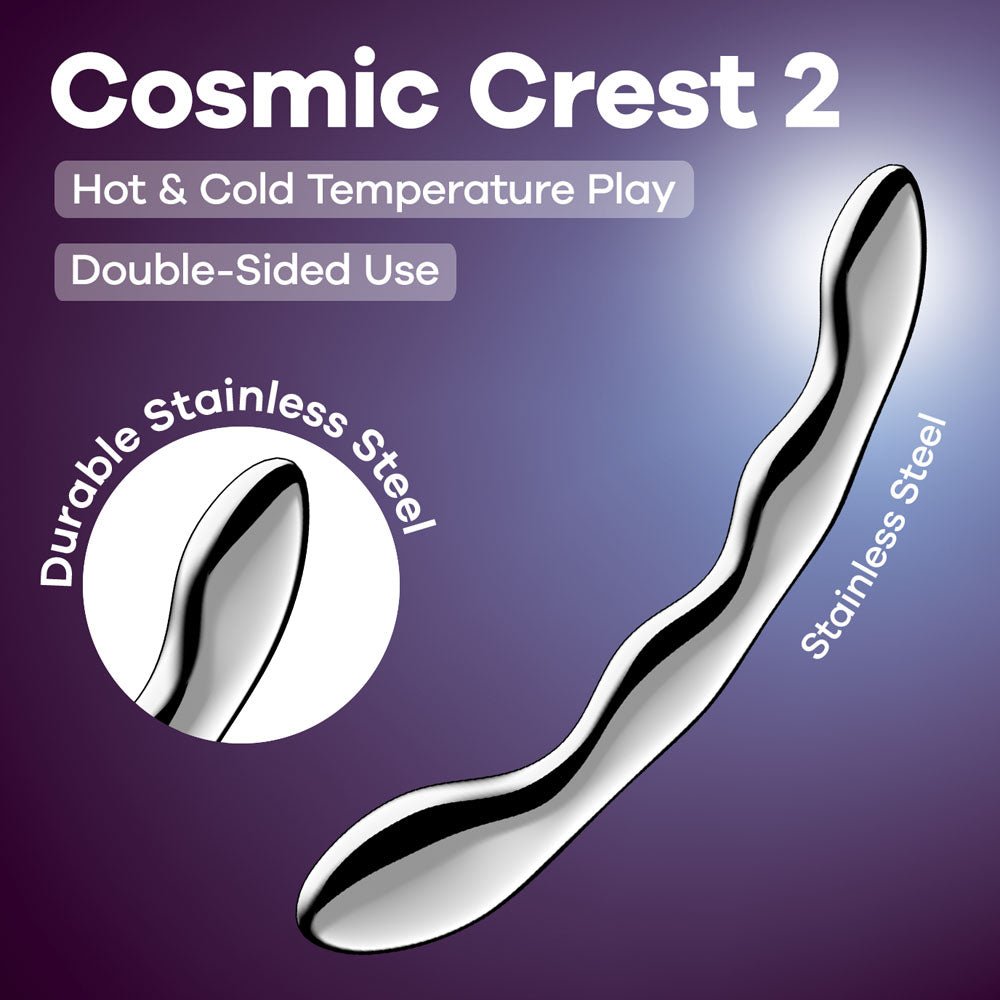 Satisfyer Cosmic Crest 2 - Chrome Steel 8 Inch Dildo
