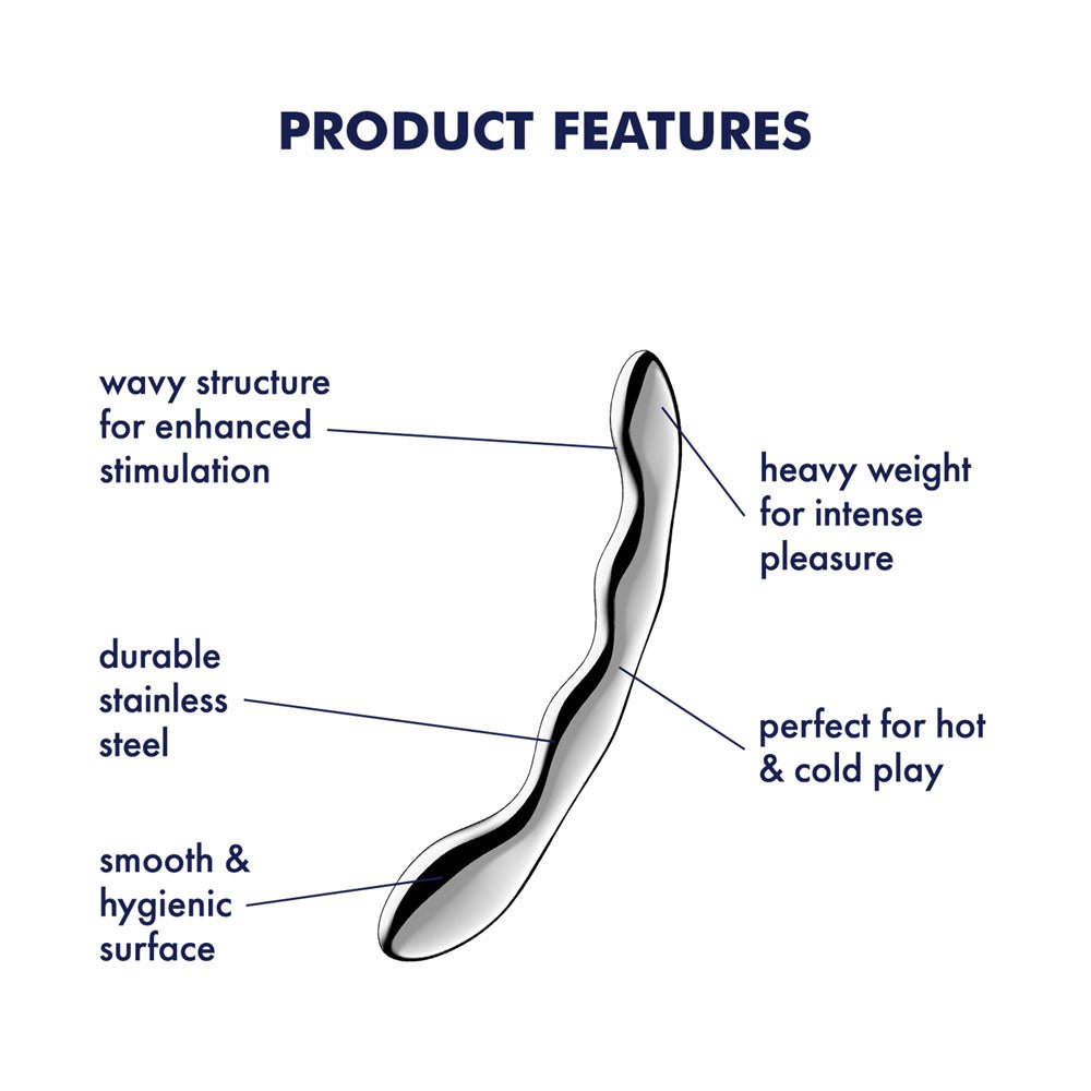Satisfyer Cosmic Crest 2 - Chrome Steel 8 Inch Dildo