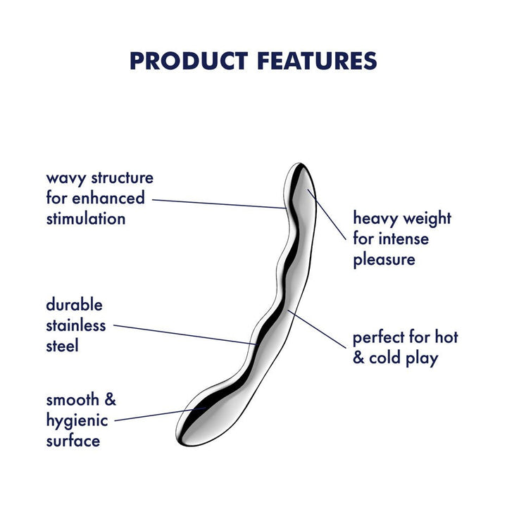 Satisfyer Cosmic Crest 2 - Chrome Steel 8 Inch Dildo