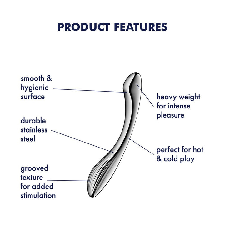 Satisfyer Pure Gravity 1 - Chrome Steel 8.5 Inch Dildo