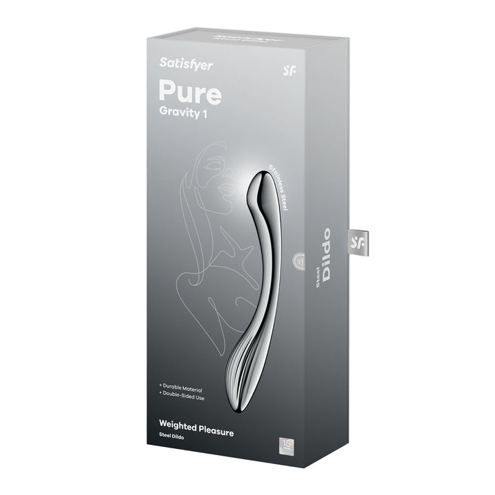 Satisfyer Pure Gravity 1 - Chrome Steel 8.5 Inch Dildo