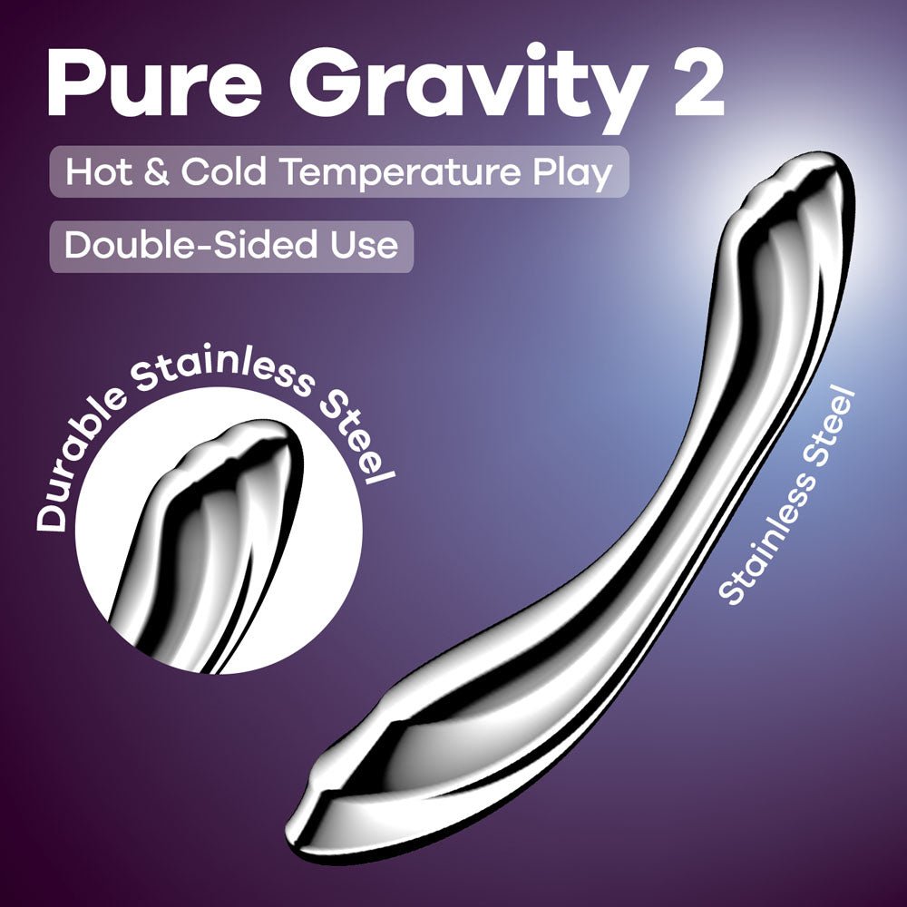 Satisfyer Pure Gravity 2 - Chrome Steel 8.5 Inch Dildo