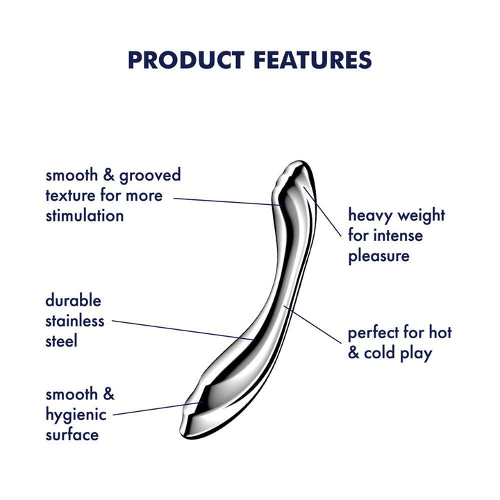 Satisfyer Pure Gravity 2 - Chrome Steel 8.5 Inch Dildo