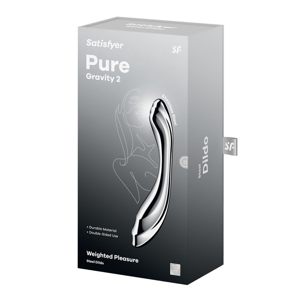 Satisfyer Pure Gravity 2 - Chrome Steel 8.5 Inch Dildo