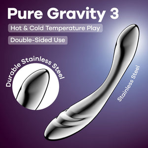 Satisfyer Pure Gravity 3 - Chrome Steel 8.5 Inch Dildo
