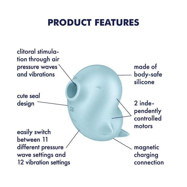 Satisfyer Sassy Seal Clit Sucker - Light Blue